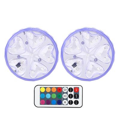 2Pcs Underwater LED Light Submersible Swimming Pool Squares Pond Lights with Remote Control