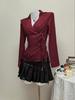 In Stock - European & American Casual Waist-Cinching Solid Color Women's Shirt