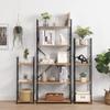 Slim, Open Shelving Unit with Steel Shelves, 58.6cm Wide X 23.5cm Deep X 80cm High, 3 Shelves, Assembly Required, Oak and Black Finish