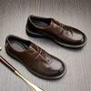 Herren Freizeit Schuhe 2026 Frühling und Herbst atmungsaktiv Business niedrig geschnitten runde Spitze Jugend Schnürung lässig Lederschuhe