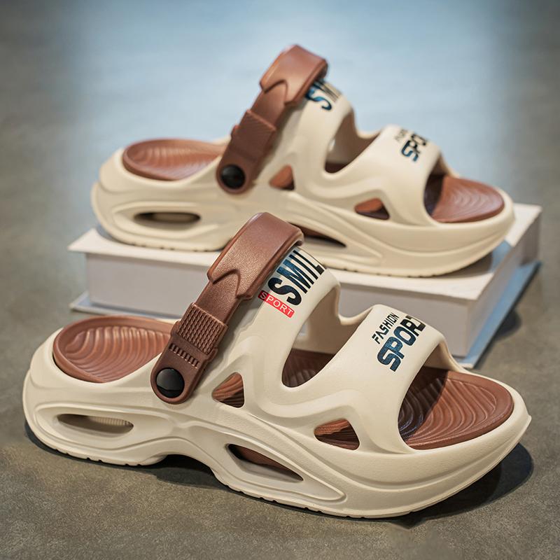 

New Men s Outdoor Slippers Beach Sandals Comfortable Soft Slides Clogs Men Casual Shoes Garden Shoes Male Beach Slippers 44-45 хакі
