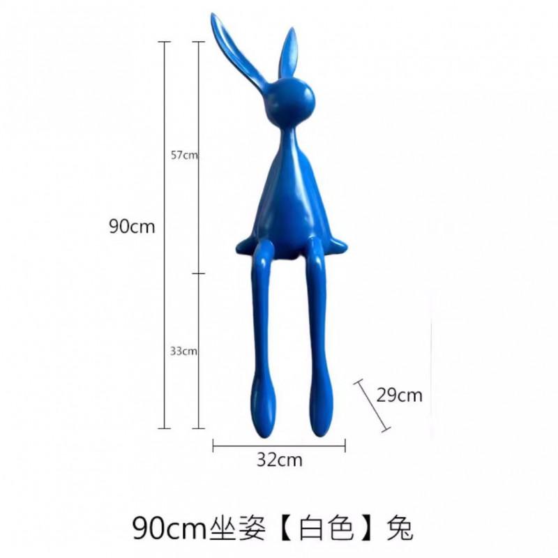 Creative Cartoon Long-Eared Sitting Rabbit Resin Decor Figurine Living Room Entryway TV Cabinet Home Decoration