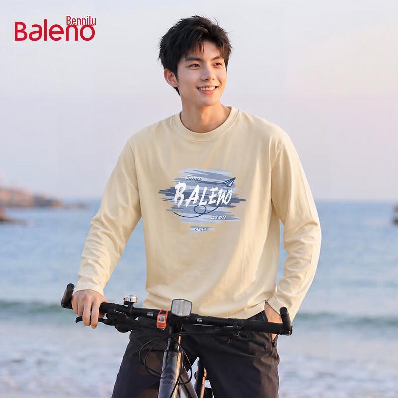 Baleno Men's Cotton Long Sleeve T-Shirt with BNL Brush Print