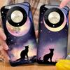 Die Katze unter dem Mond For Honor Magic 6 50 70 90 5 Lite X7b 200 Pro nova 10 Nova 5T X6 P30 Pura 70 Ultra Glas Handyhülle
