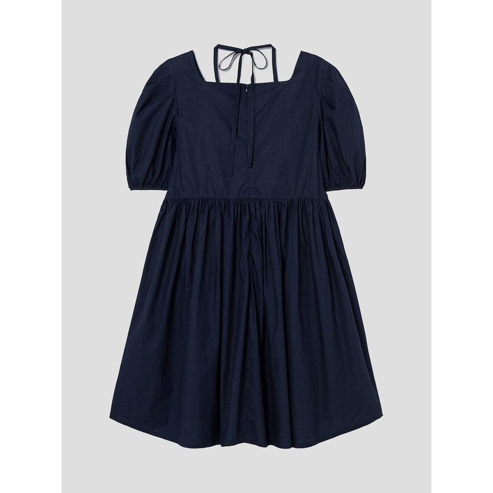 8SECONDS Cotton Puff Sleeve Mini Dress Navy