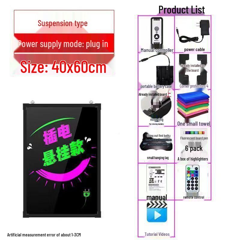 Luminous Fluorescent Blackboard for Street Stall Advertising