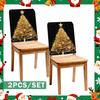 2/4/6pcs/set Black Gold Christmas Tree Chair Cover Table Decoration Dining Seat Chair Covers Dining Room Bar Party Banquate