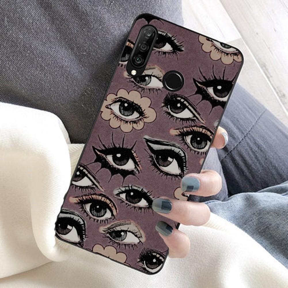 Spooky Scary Red Eye Pattern Phone Case For Huawei Honor 10 Lite 9 20 7A 9X 30 50 60 70 Pro Plus Soft Silicone Cover