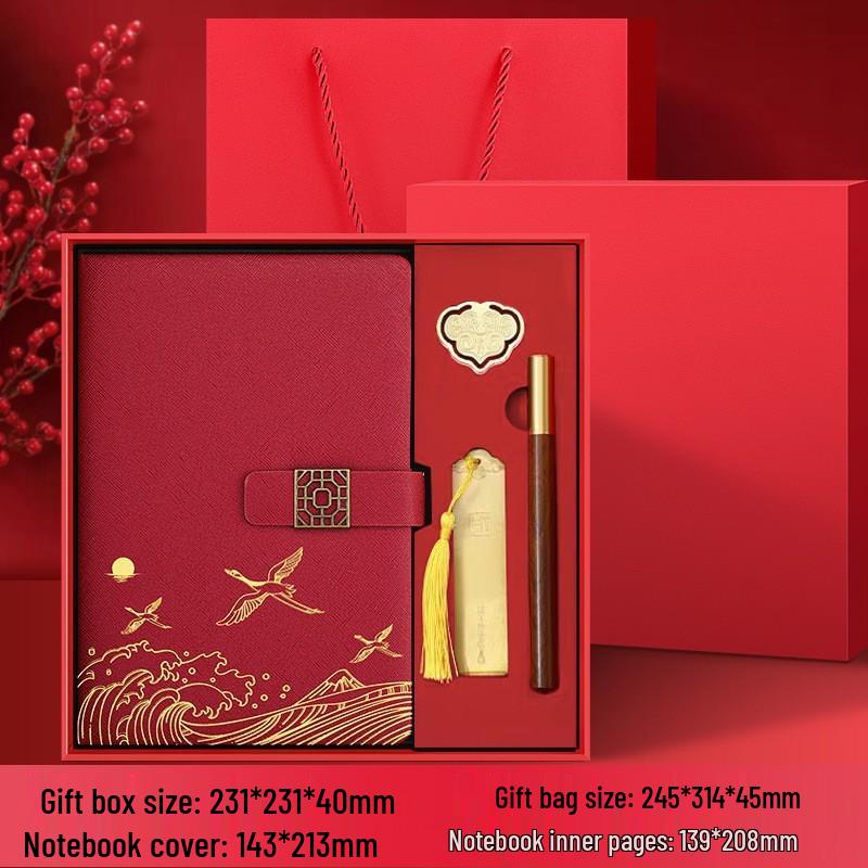 A5 Custom Logo Notebook Gift Set - Business & Student Diary with National Trend Design