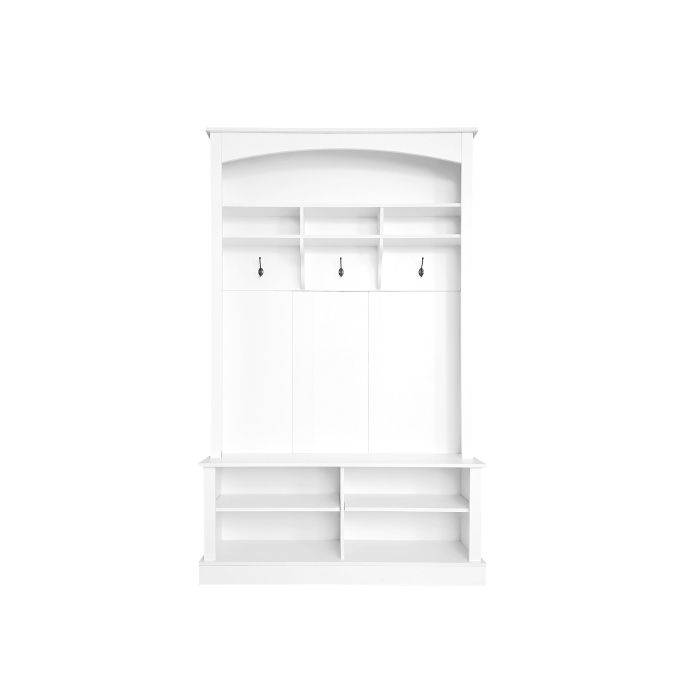 Entrance Furniture - MUVOE - Coat Rack Kit - 3 Hooks - Open Storage - White