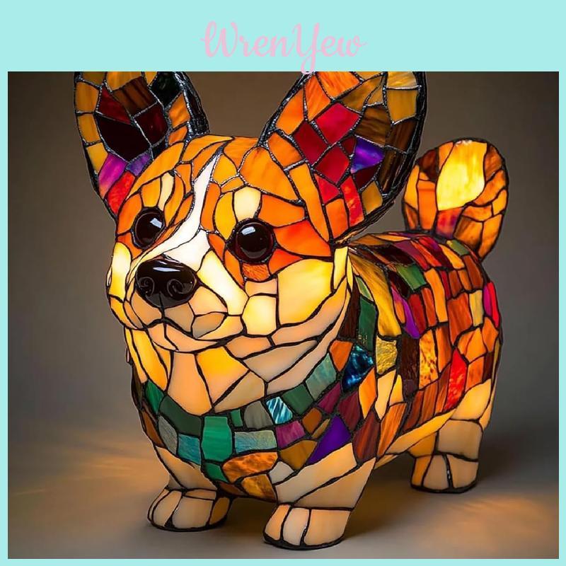 Creative Panda Dolphin Lion Leopard Dog Animal Resin Led Night Light Ornament For Home Decor