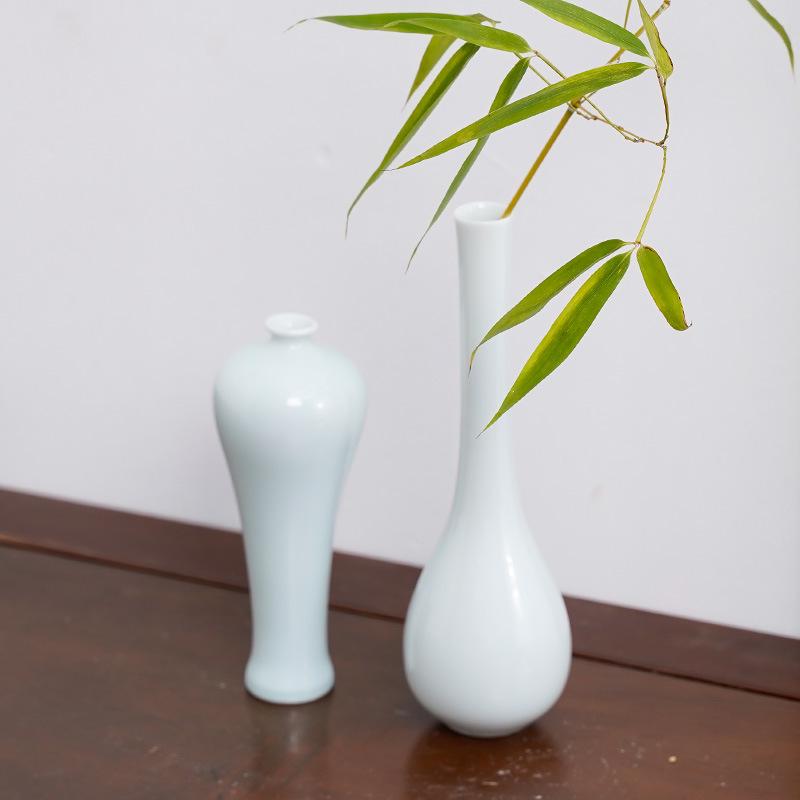 Handmade Retro Celadon Glaze Porcelain Flower Vase - Antique Style Home Décor