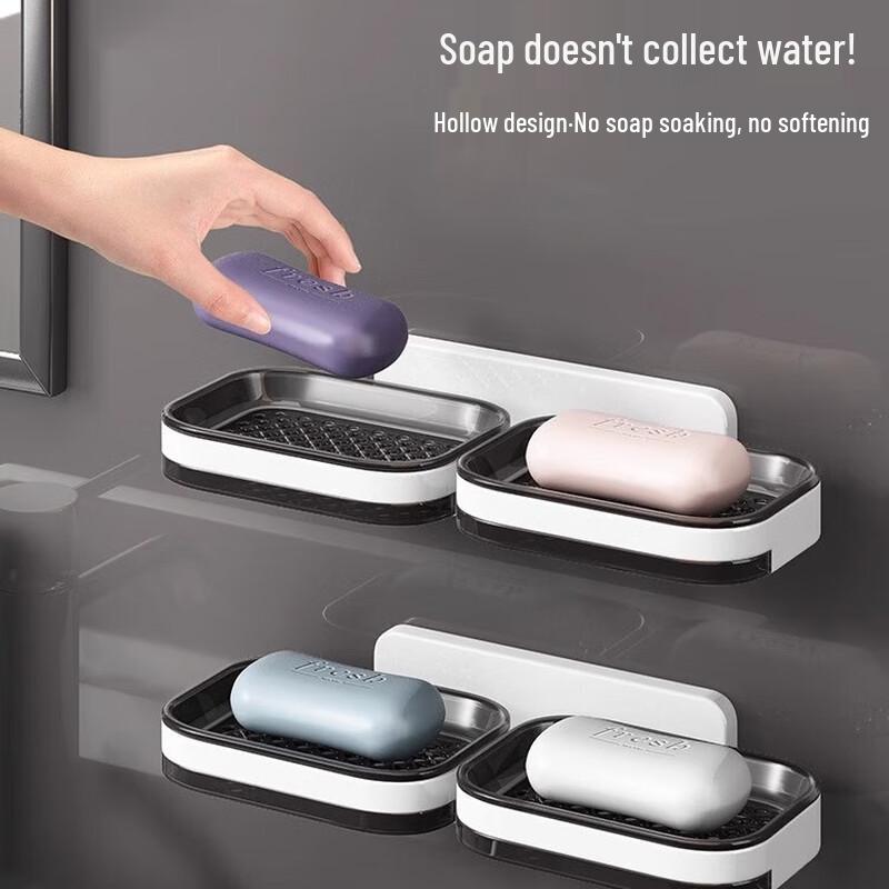 YOUQIN Dwupoziomowa mydelniczka ścienna z odpływem