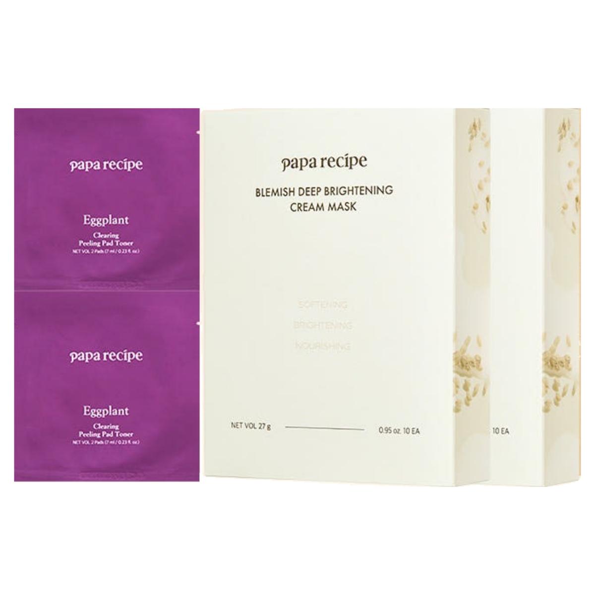 Papa Recipe Blemish Deep Brightening Cream Mask 10 Sheets x 2ea Set