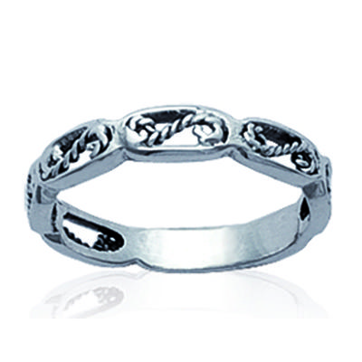 Silberring 'Tribal' aus gealtertem Silber - 3 mm