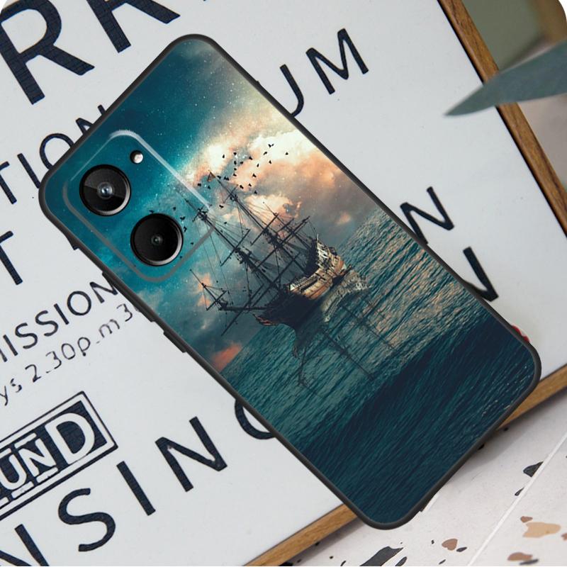 Yacht Sailing Boat Sunset For Realme 12 Pro Plus 9 10 11 GT5 C51 C31 C67 C55 C53 C35 C33 C30 C21Y C25s GT Neo 6 Case