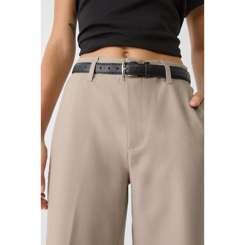 Straight Fit Fabric Pants