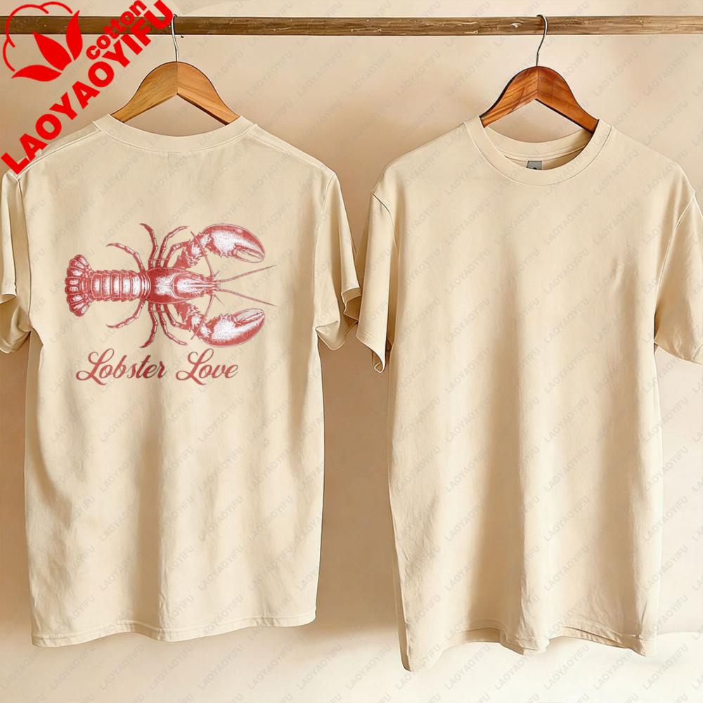 Lobster Love Tee FisherUnisex TShirt New England FisherUnisex Aesthetic TShirt Coastal Vibes Apparel Beach Retro Tshirt Yk Tops Tee