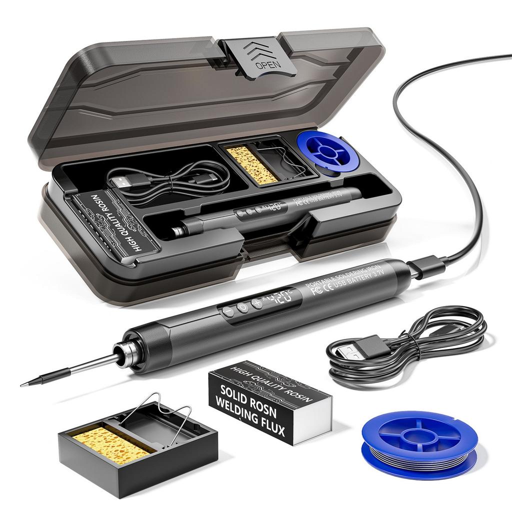 USB-Lötkolben Lötwerkzeug Einstellbare Temperatur Tragetasche Zubehör erhältlich Heimreparatur 260-420℃