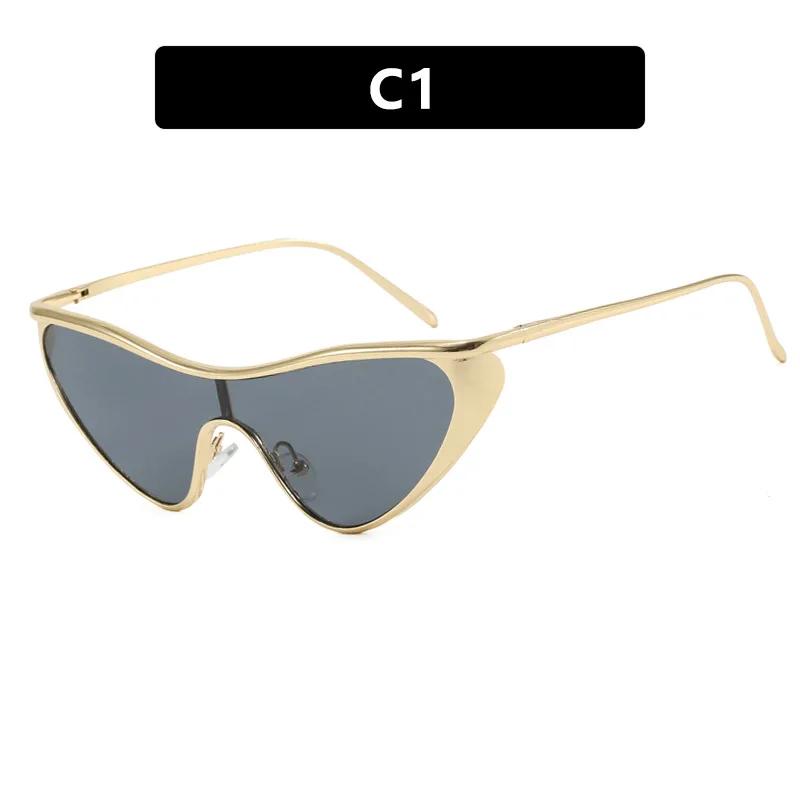 

High Quality Retro Edgy Punk High End Designer Style Trendy Oversized Alloy Metal Female For Both Male Sun Glasses As the photo