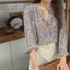 2025 Spring/Autumn Women's Floral Long-Sleeve Single-Breasted Casual Shirt