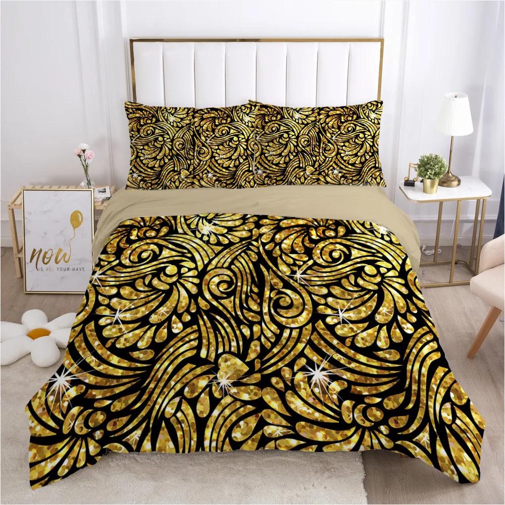 Comforter Golden Luxury Bedding Set For Bohemian High-Grade Luxurious 100% S Queen Size Double Boho S Set