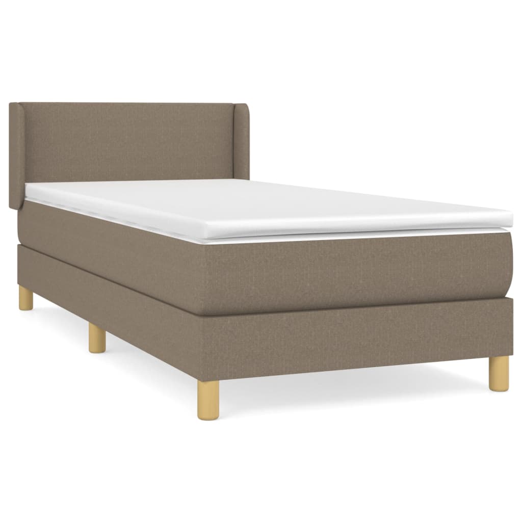 Box Spring Bed with Mattress Taupe 80 x 200 cm Fabric