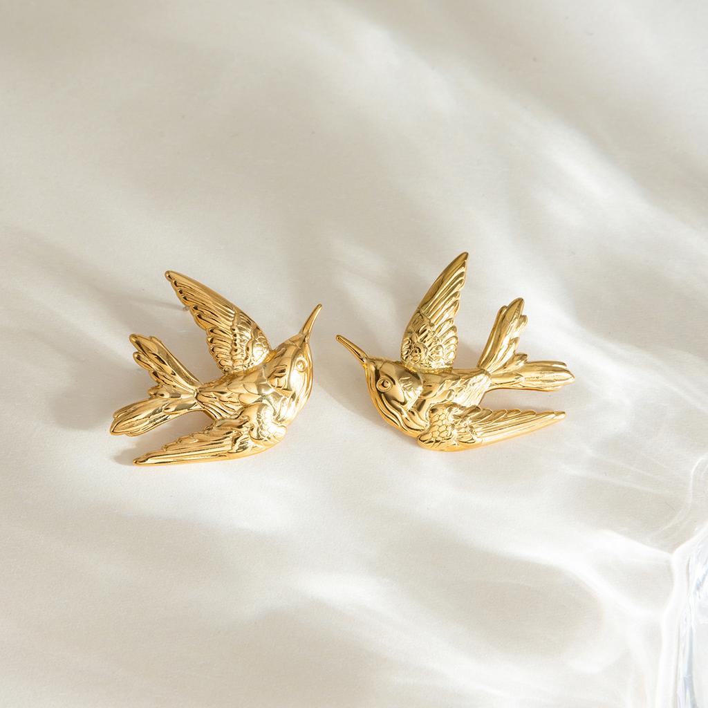 Leichter Luxus High-End-Sinn Friedenstaubenform Ohrstecker Einzigartige Ohrringe