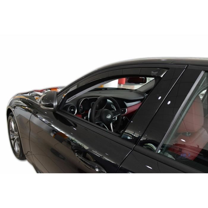 Déflecteurs d'air - J&amp;J AUTOMOTIVE - Alfa Romeo Giulia 952 - Fumé - Installation facile - Acrylique renforcé