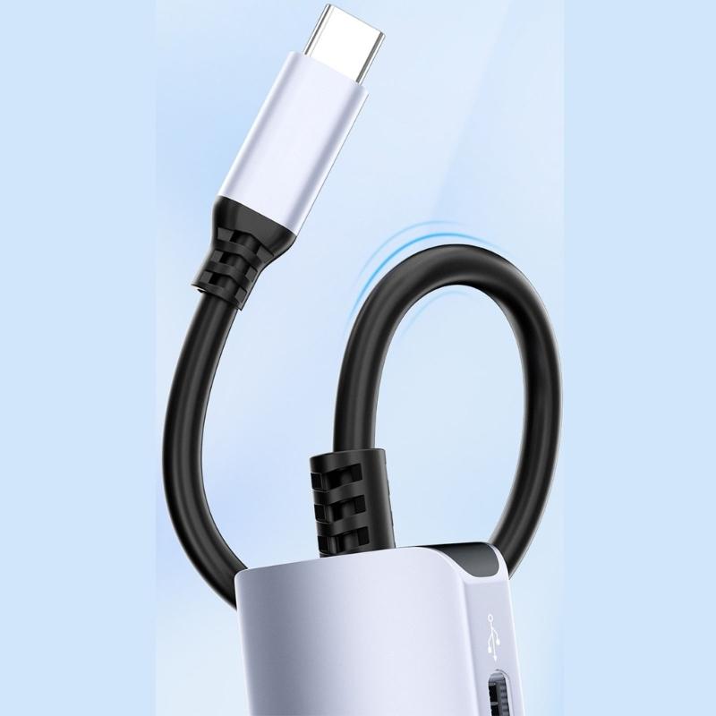 USB C Hub for 4K60Hz High Clearly video Output PD65W Fast Charging 480Mbps Data Transfer USB Splitter Compatibility for