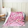 Cherry Blossoms Fuzzy Blanket Queen Japanese Style Fuzzy Blanket Sakura Flower Flannel Fleece Throw Blanket Gradient Pink All