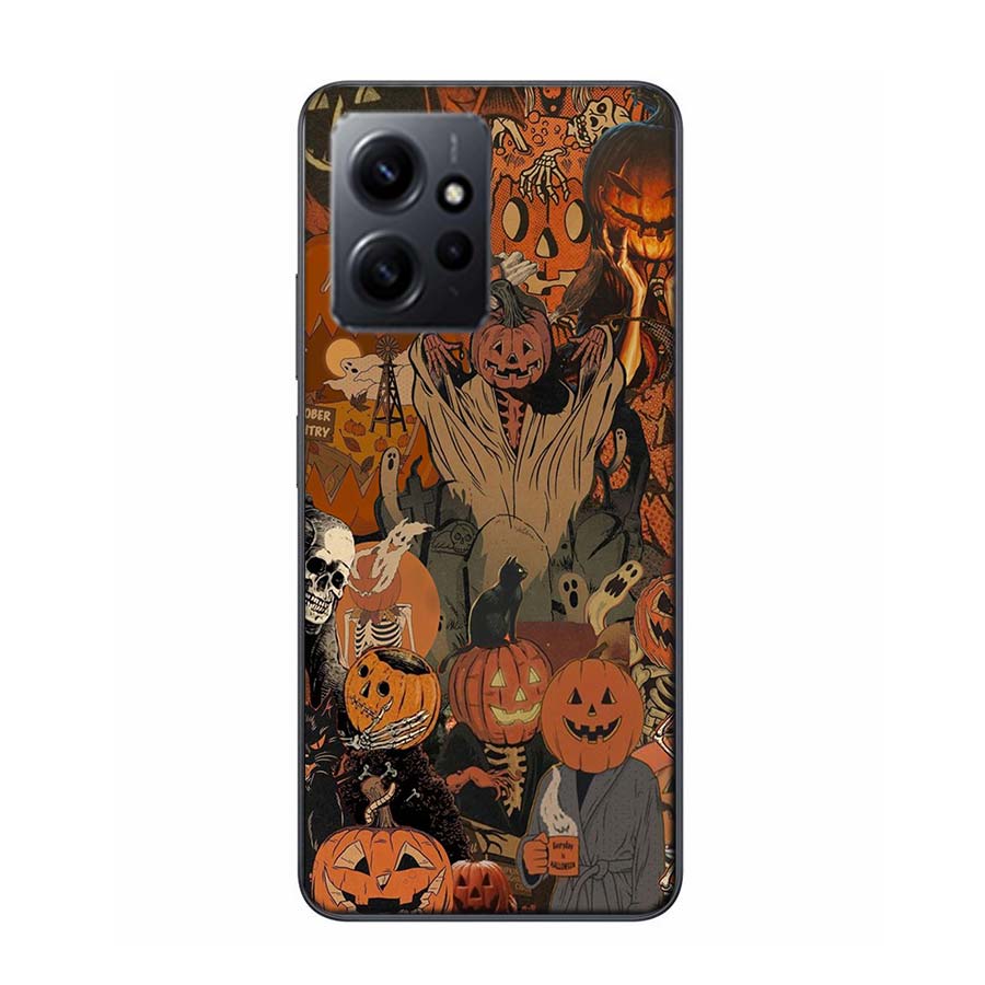 Halloween Fall Art Witch Cat Phone Case For Redmi Note 14 15 Pro 5G 13 12 Pro Plus 11 11T 11E 11S 10 Pro 10S 9 9S Cover Cell Cle