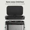 Automatic Kitchen Bin, 55 L, Stainless Steel, Soft-Close Lid, Battery Operated, Silver