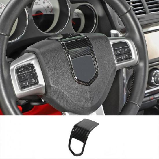 Carbon Fiber Steering Wheel Decor Cover Trim for Dodge Charger Challenger 09-14