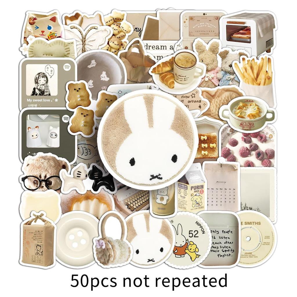 50 Oat Latte Ins Style Graffiti Stickers Korean Small Fresh Dessert Decorative Water Cup Mobile Phone Case DIY Stickers