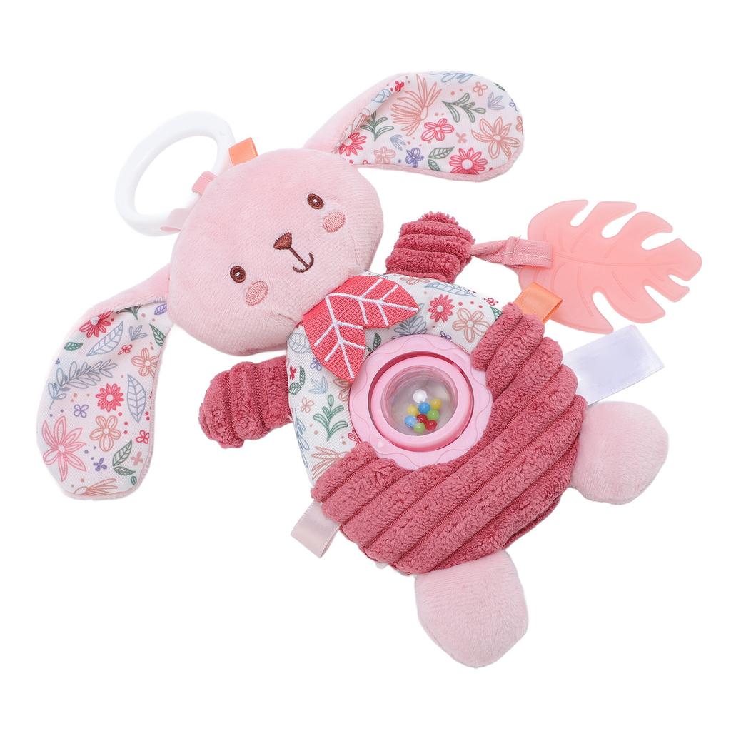 Pink Baby Plush Hanging Toy Cute Cartoon Portable Stroller Activity Toy for Baby Cribs and Cars