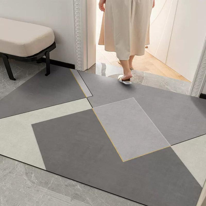 PVC Entry Door Floor Mat Kitchen Waterproof and Oil-proof Carpets Bathroom Non-slip Carpet Large Area Balcony Rugs Easy To Clean