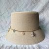 Summer Straw Hat For Women Men Fashion Chain Accessories Bucket Hat  Beach Hat Uv Resistant Sunshade Hat