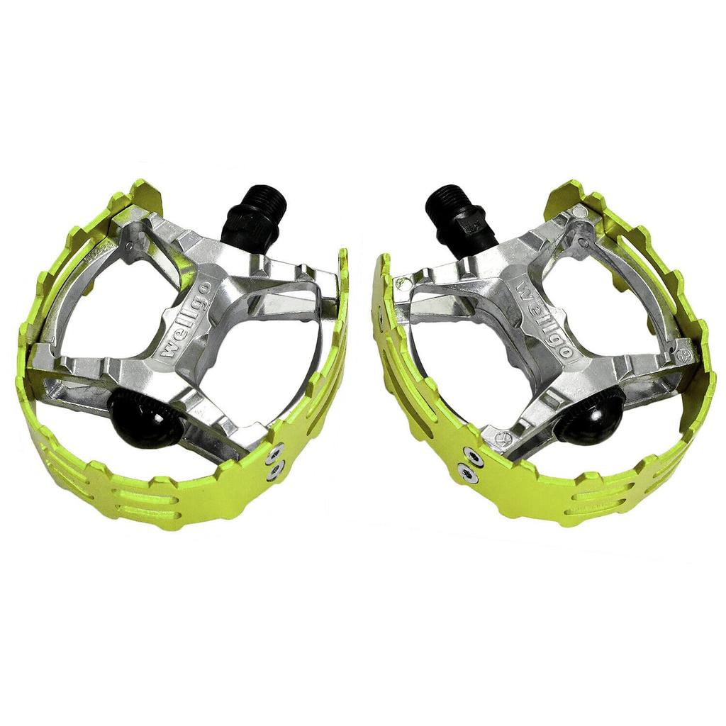 Wellgo Old school BMX MTB Bear Trap Bicycle WE2969 XC-II 9/16" Pedals, Green,