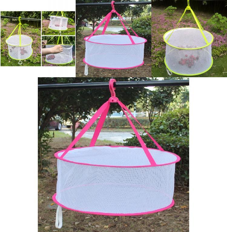 Foldable Clothes Drying Mesh Basket With Large Diameter For Home Use And Socks Air Drying
