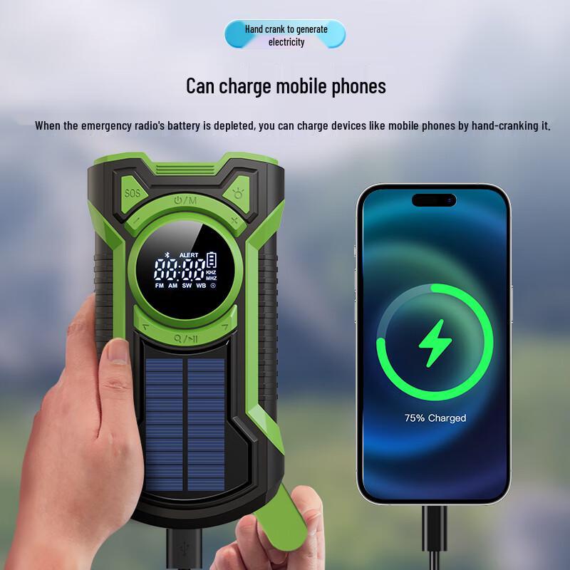 SHENYU Multifunctional Emergency Hand-Crank Solar Radio Flashlight