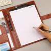 Business Conference Folder Leather Clipboard Folder Letter Size Document Folder with Card Pocket Storage Pocket Pen Slot