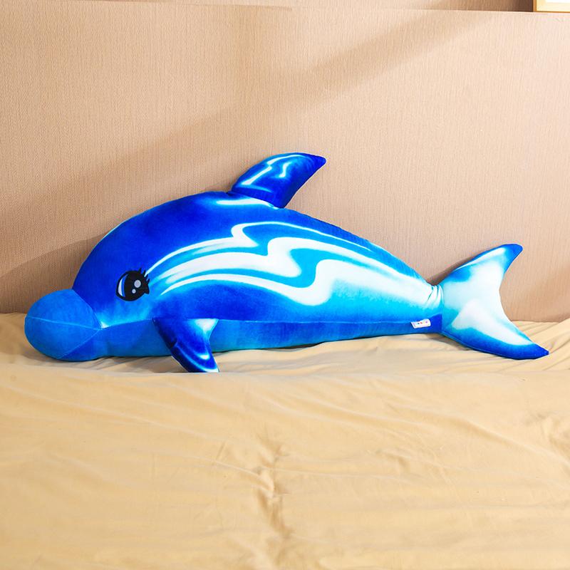 75-110cm Colorful Rainbow Dolphin Plush Toys Soft Stuffed Animal Doll Creative Birthday Gift