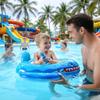 Inflatable Baby Swimming Ring Shark Design with Seat and Built-In Water Gun for Toddlers and Young Children Safe Pool Float Accessory
