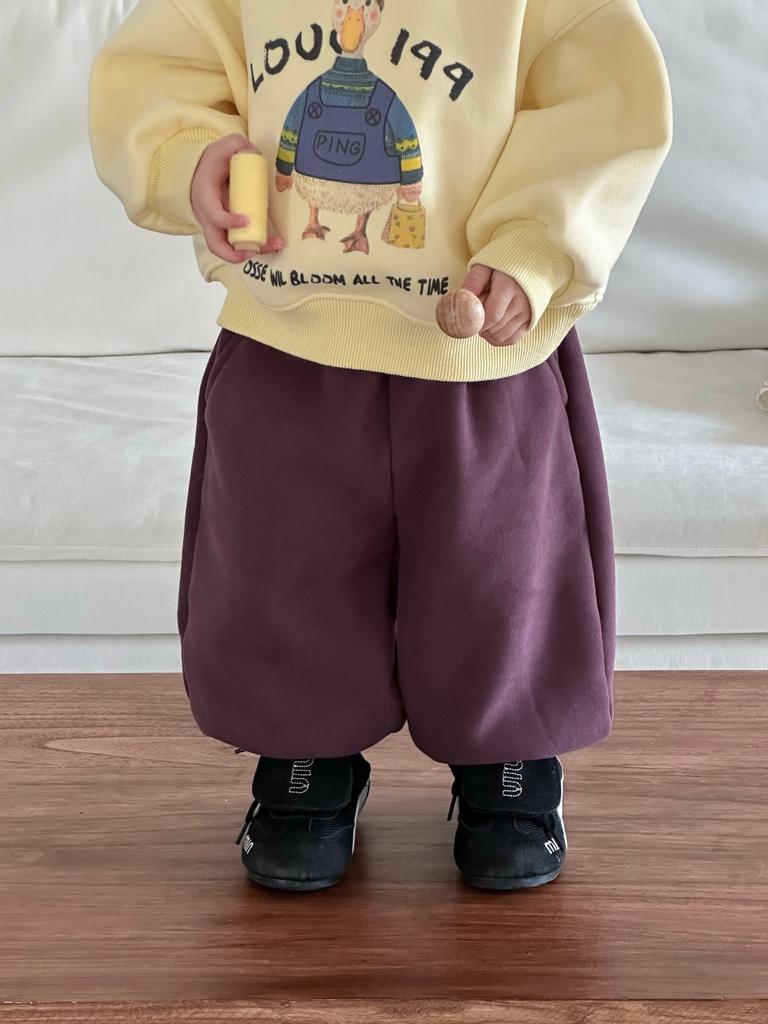 Boys autumn and winter thickened sweater sweatpants new children's clothing baby winter clothing children's velvet suit