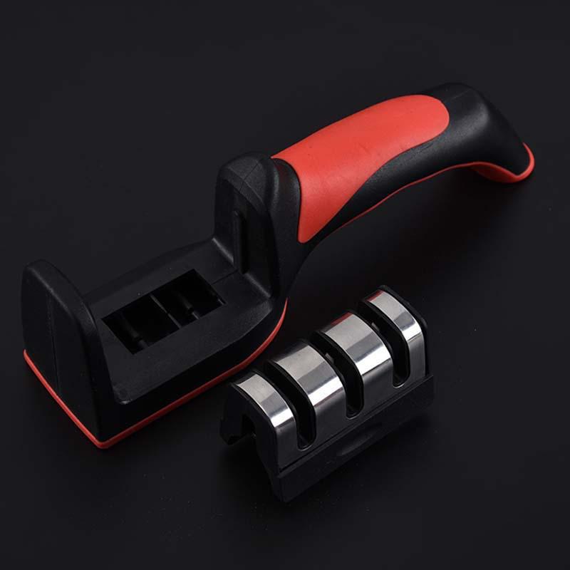 "Three-Stage Handheld Kitchen Knife Sharpener – Multi-Function Whetstone Tool for Quick Household Sharpening"