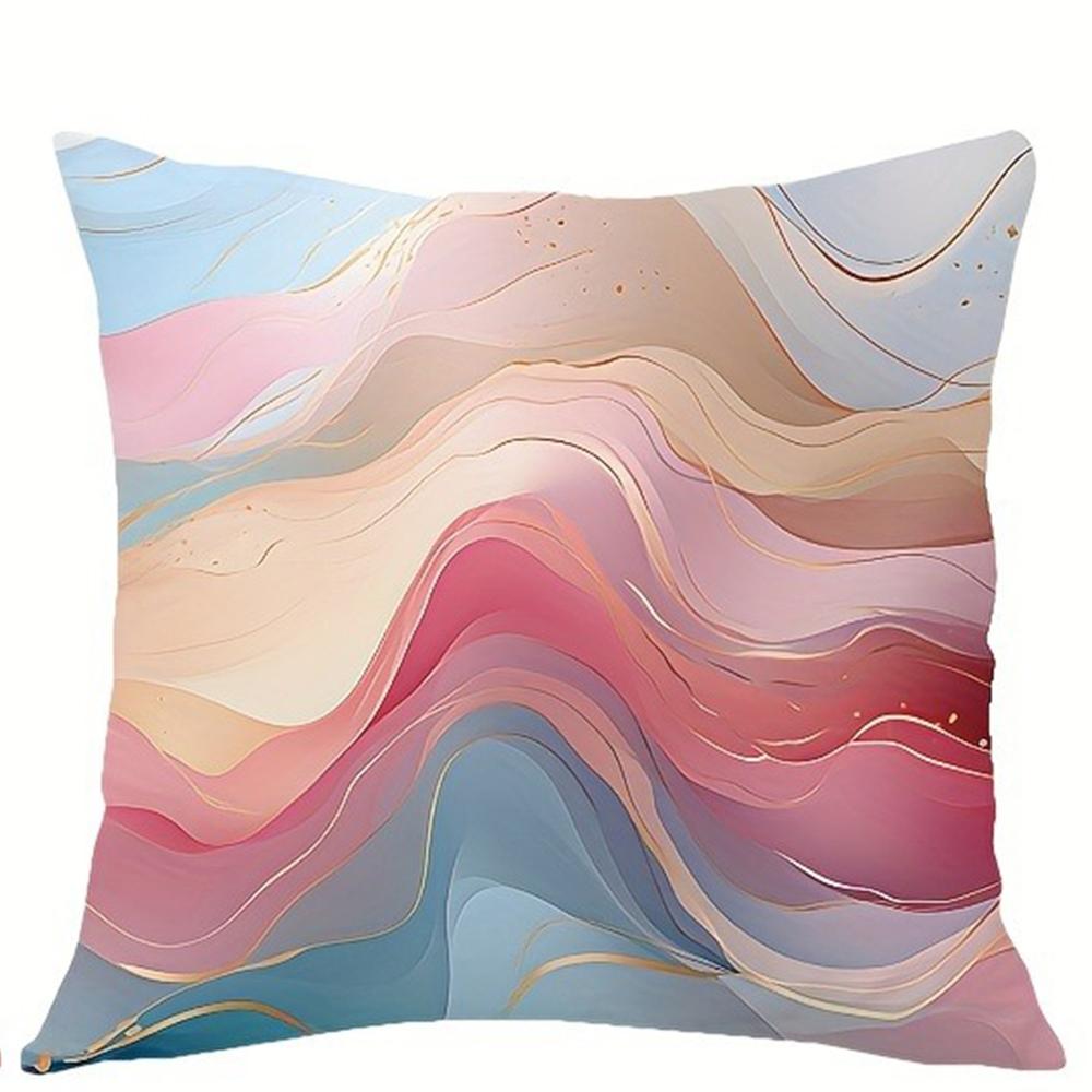 Home decoration ribbon gold thread decorative pillowcase, ultra-soft polyester material living room sofa back car pillowcase