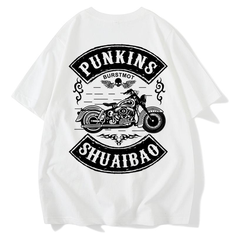 T-shirt d'été 2025 de marque de luxe avec imprimé graphique pour hommes et femmes, décontracté, à manches courtes, col rond, en coton, moto