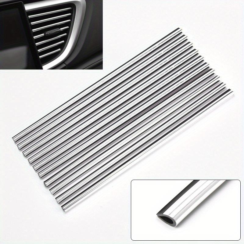 10 Pcs Car Air Conditioner Vent Trim Strips Chrome Plated Interior Moulding Accessories