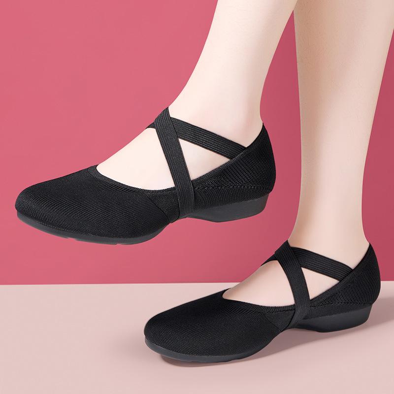 

учитель Мягкая подошва Дышащие Танцевальные Женские Латина Сетка Танцевальные Туфли обувь для упражнений, предназначенная для танцевальных студий Тренировочная обувь 34 чёрный